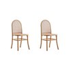 Manhattan Comfort Paragon Dining Chair 2.0 in Nature and Cane, Set of 2 DCCA12-NA